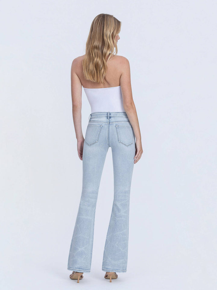 Tummy Control Mid Rise Light Wash Bootcut Jeans