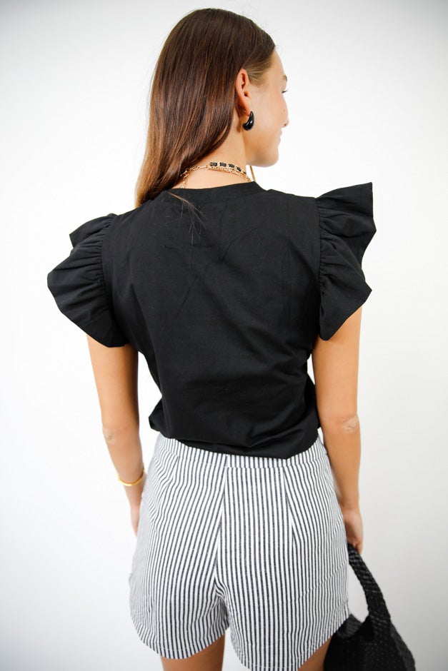 Ruffle Ready Poplin Blouse