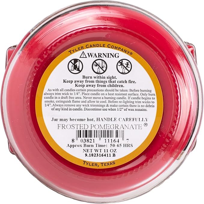 Frosted Pomegranate 22 oz  2 Wick  Tyler Candle
