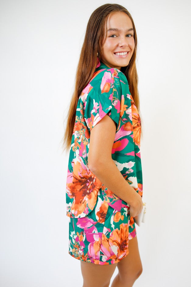 Island Bloom Button-Up Blouse *Final Sale*