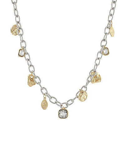 Golden Glimmer Charm Necklace