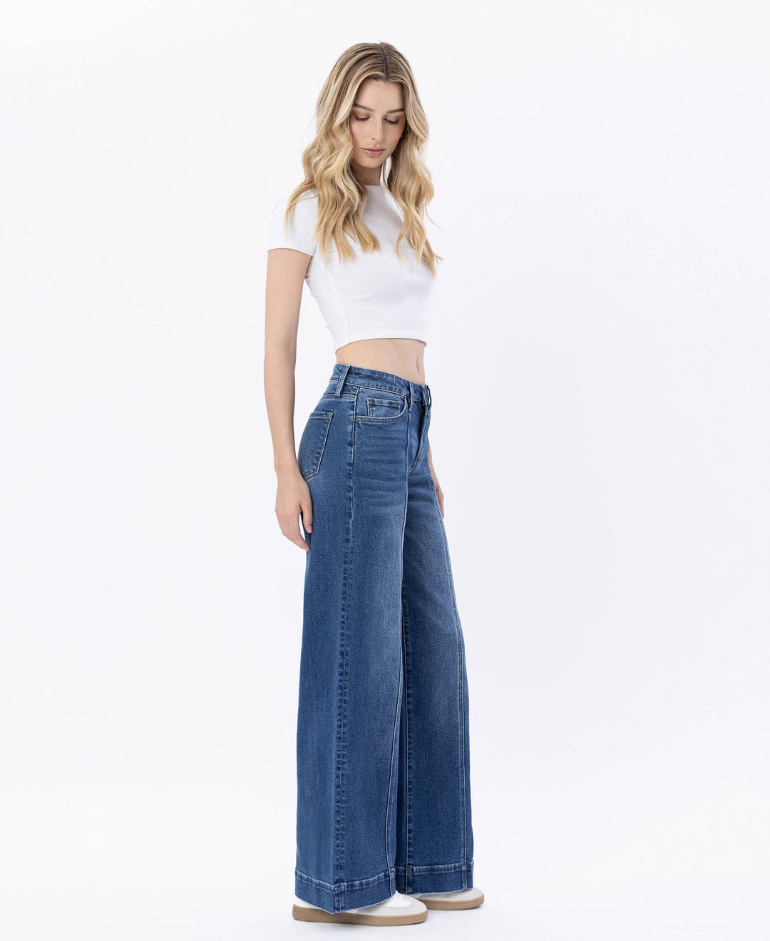 Polished Ease High Rise Wide Leg Trouser Jeans