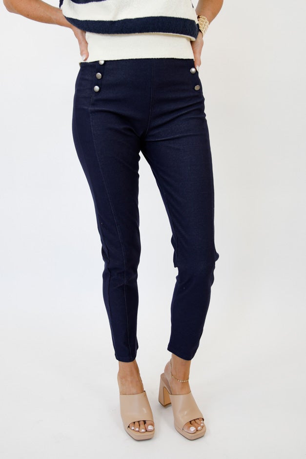 High-Waisted Sailor Skinny Pant