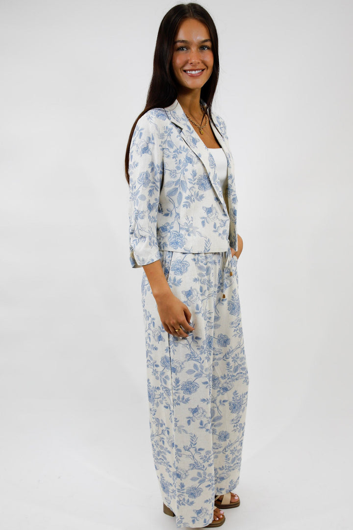 Bluebell Linen Crop Blazer