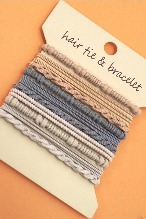 Boho Multi-Style Hair Tie Bracelet Set