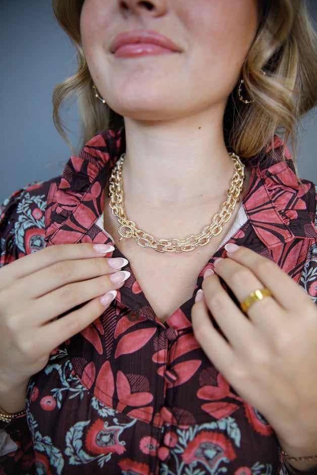 Golden Link Toggle Necklace