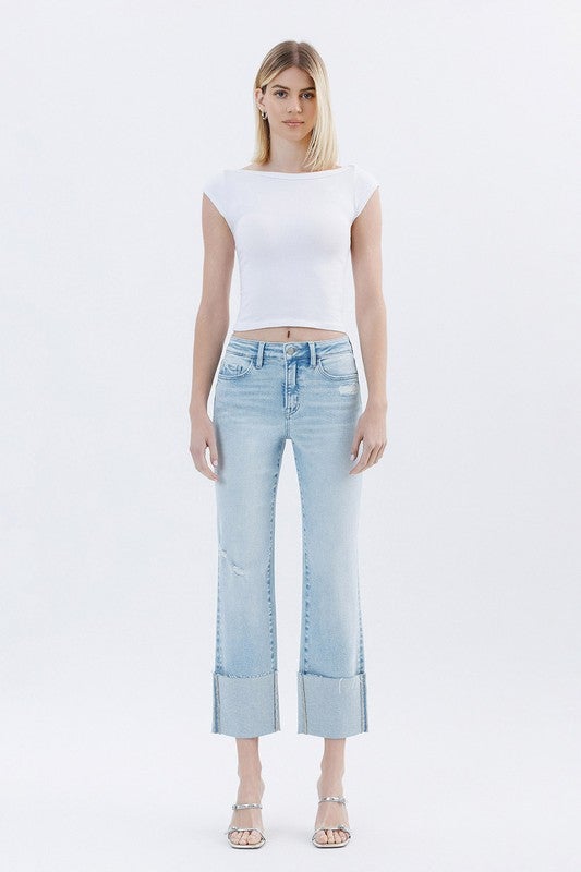 Vervet Coastal Mist Cuffed Crop Jeans