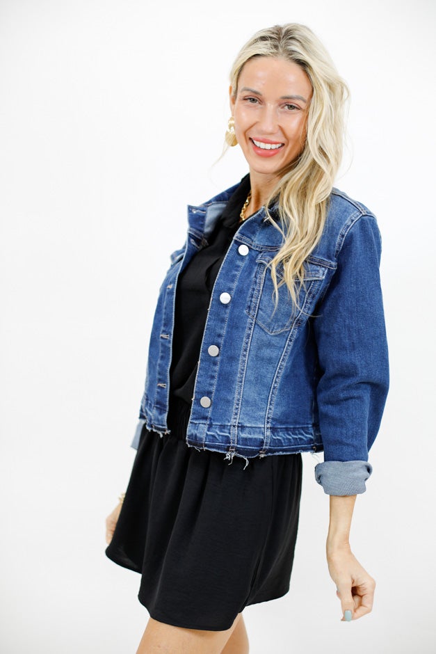 Fray Away Denim Jacket - Edgy Fit for Effortless Cool