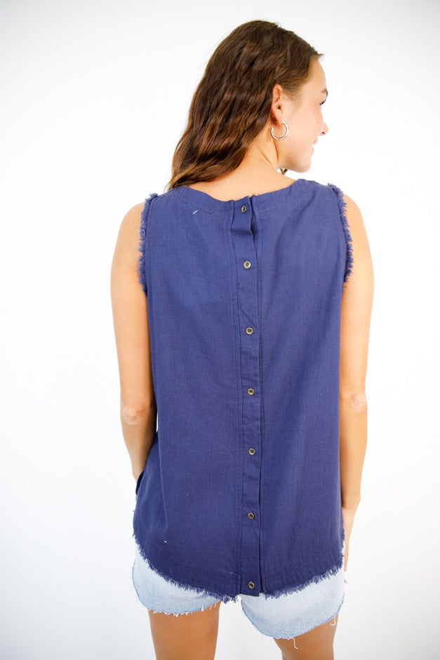 Boardwalk Breeze Button-Back Tank