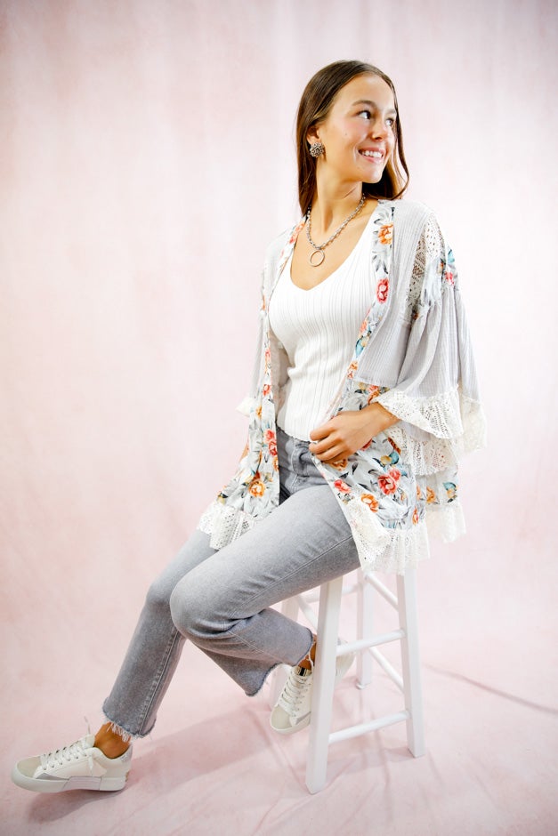 Boho  Floral Patchwork Cardigan