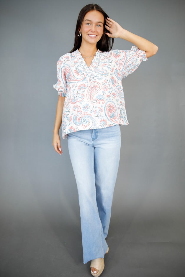 Winter Bloom Paisley Top