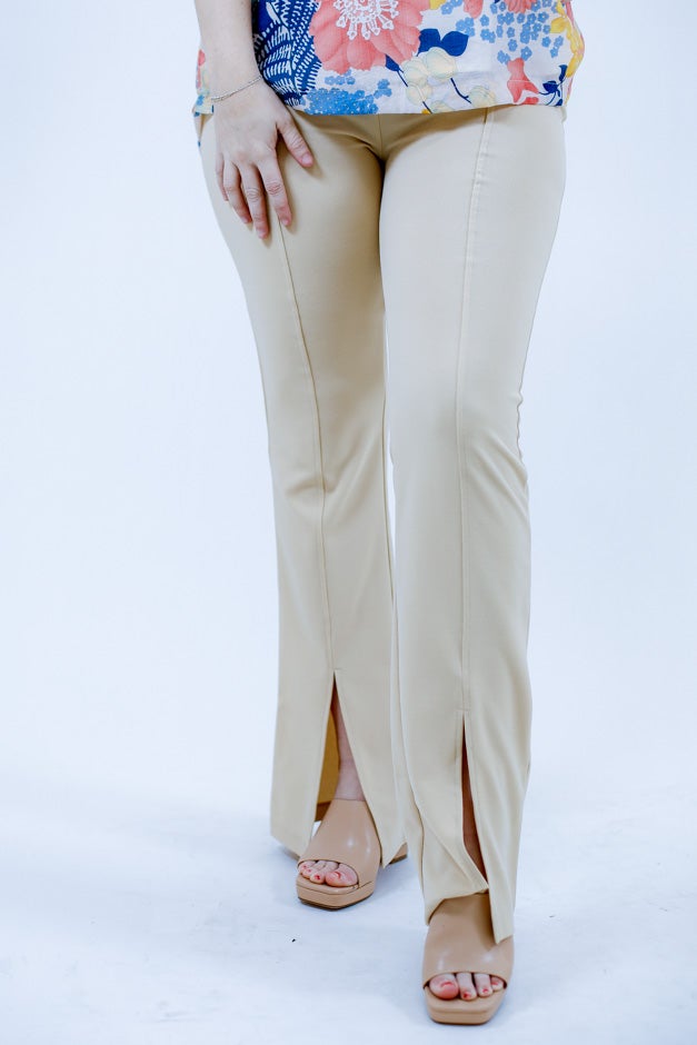 High-Waisted Split Hem Flared Pants *Final Sale*