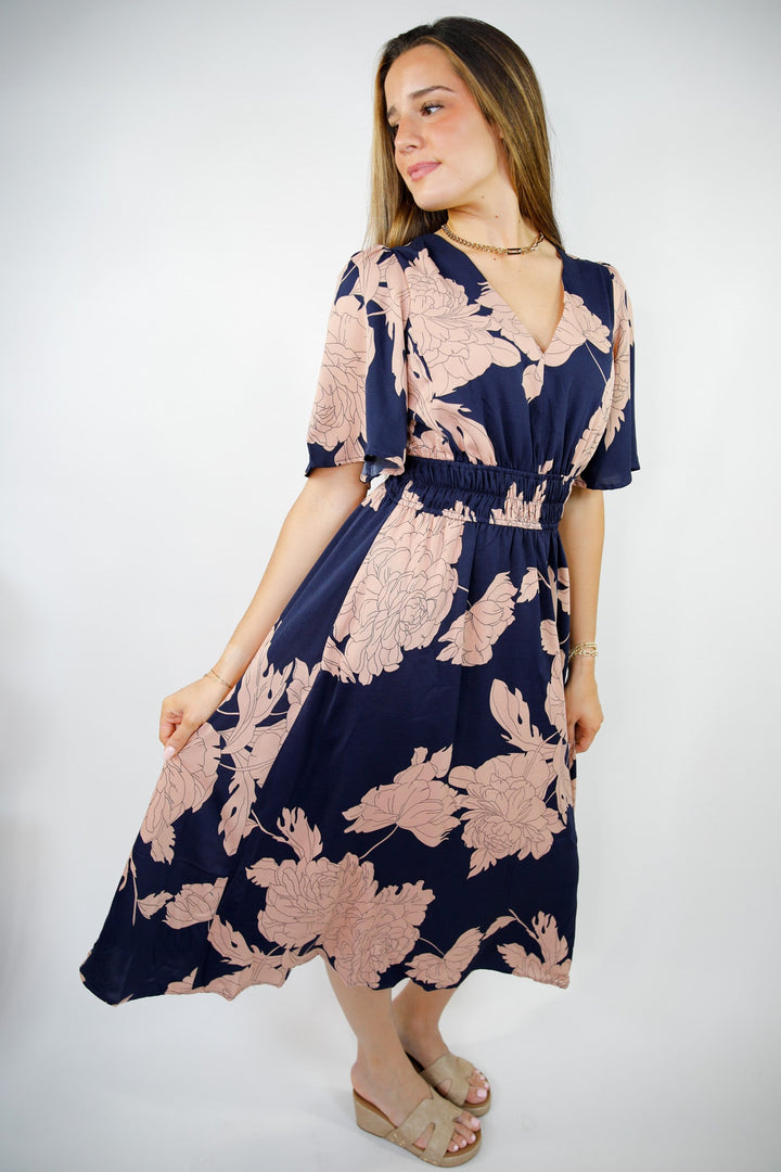 Harbor Petal Midi Dress