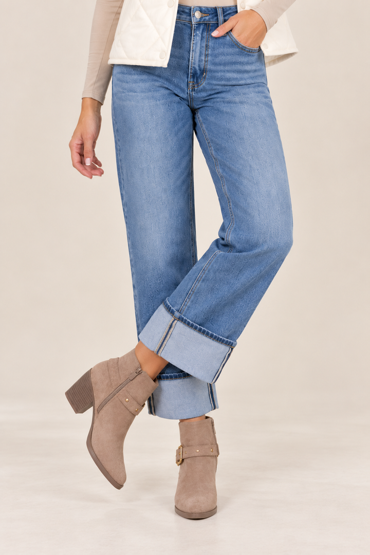 Cuffed & Confident Straight Jeans