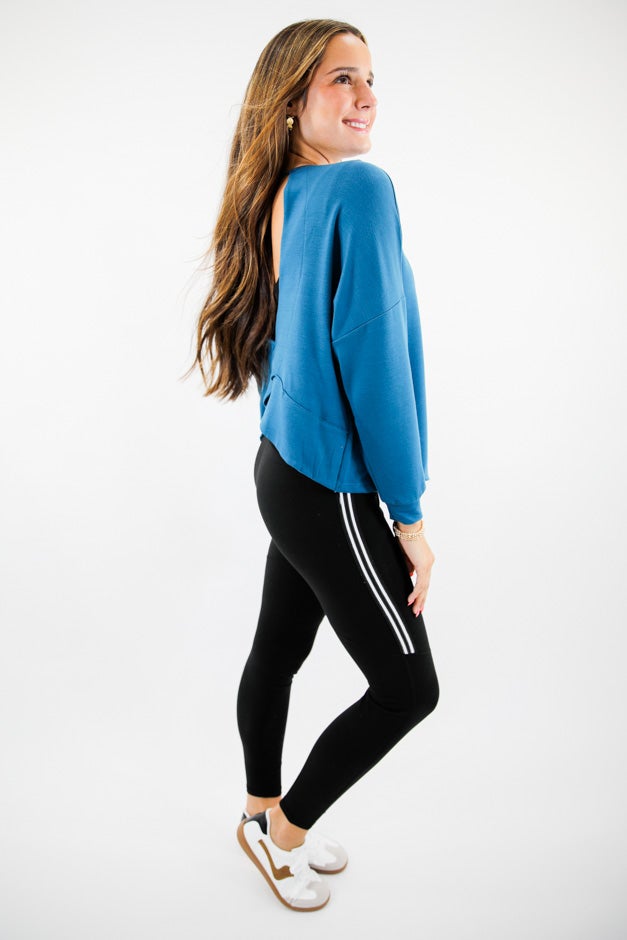 Open-Back Long Sleeve Top