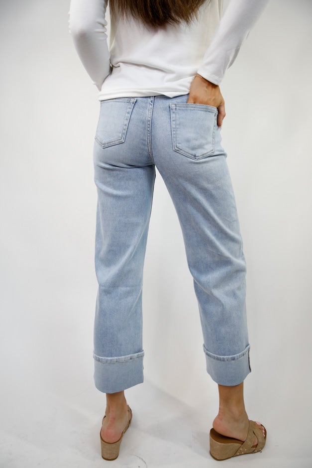 Wildflower Stitch Wide Leg Jeans