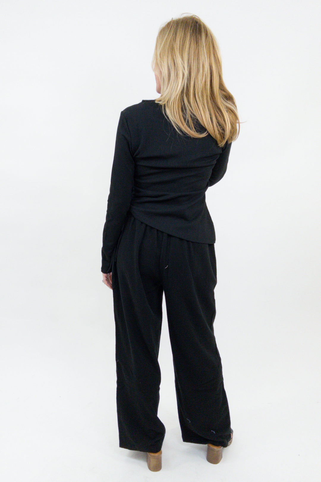 Black Label Texture Wide Leg Pants