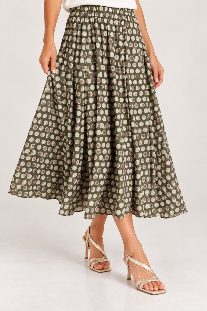 Meadow Walk Polka Dot Maxi Skirt