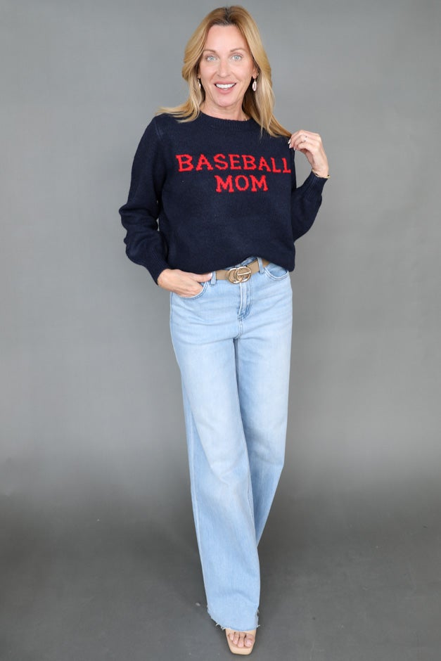 Baseball Mom Knit Sweater
