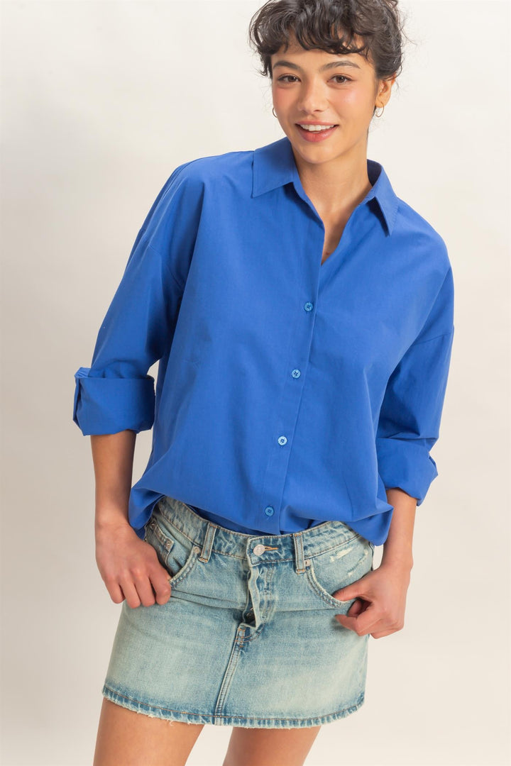 Blue Coast Button Up Top