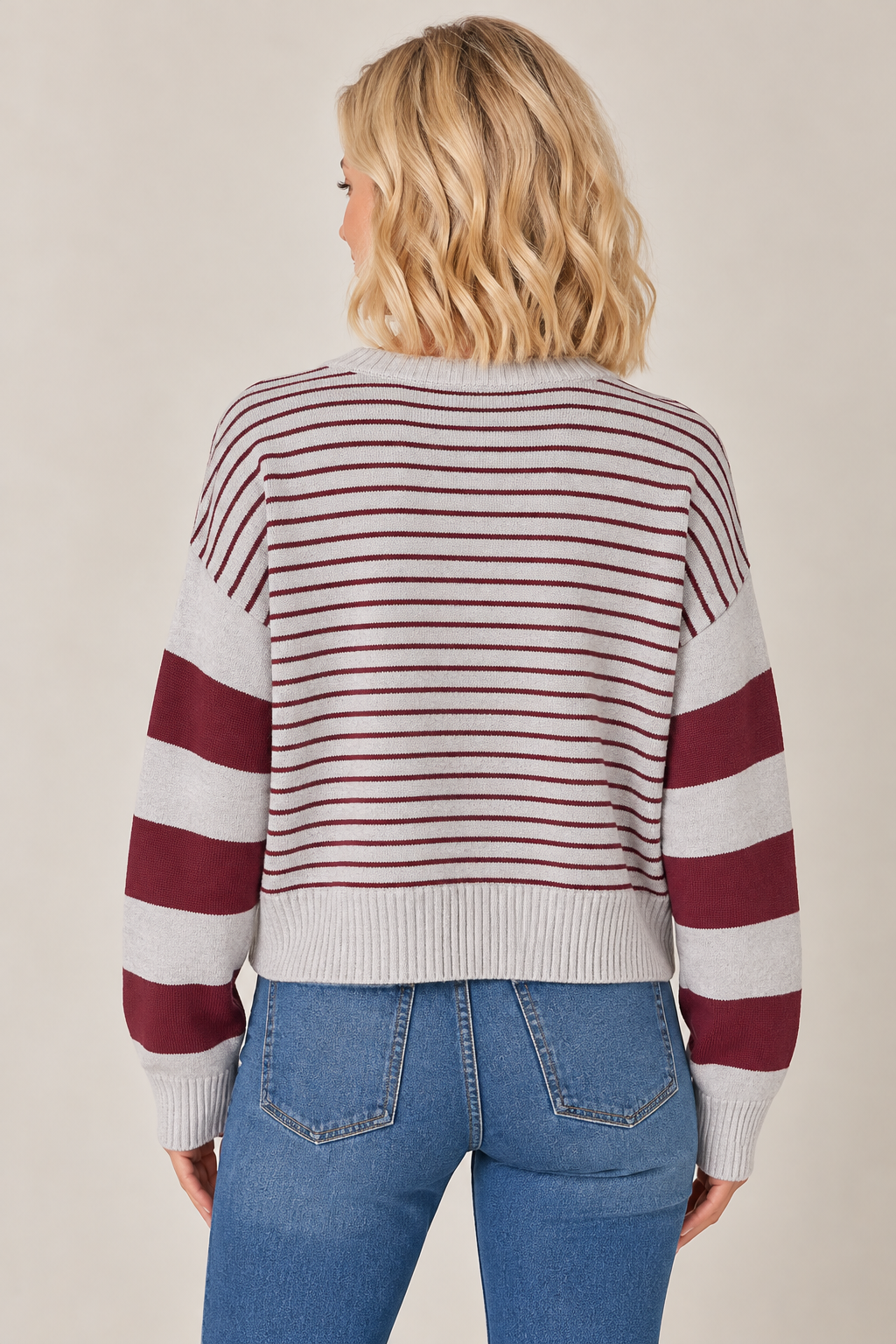 Autumn Stripe Open Front Cardigan