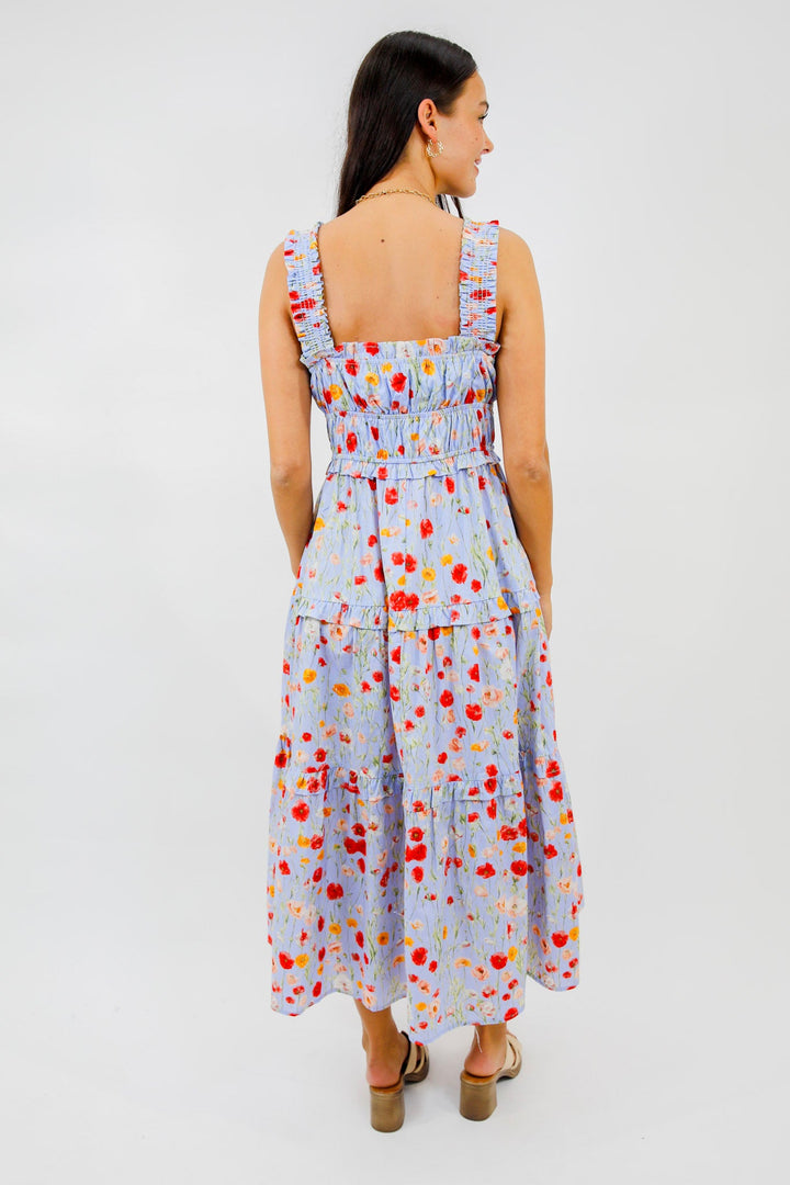 Bluebell Meadow Tiered Midi Dress