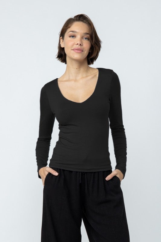 Essential Layer V-Neck Long Sleeve Top