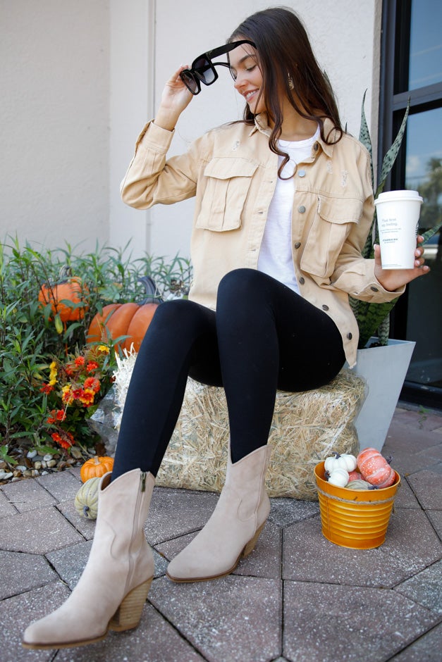 Distressed Oversized Denim Shacket