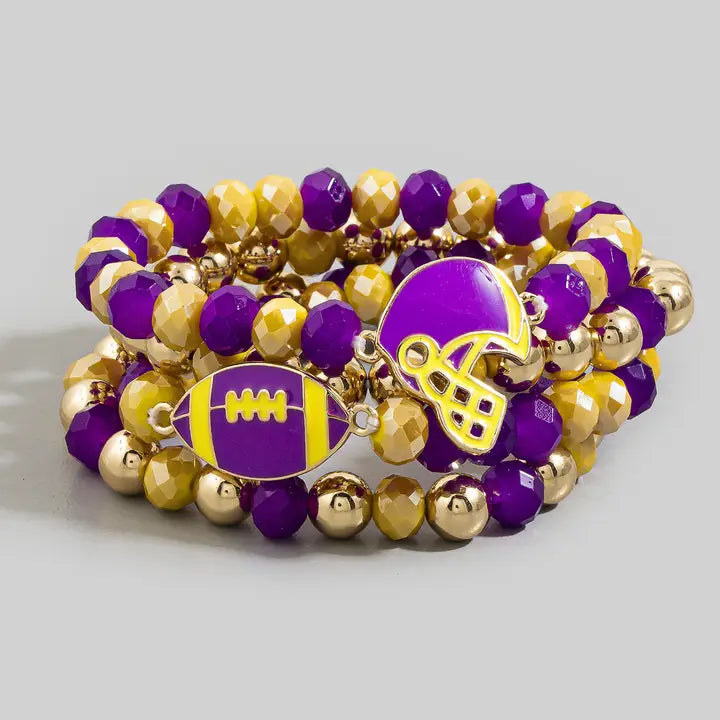 Game Day Goals Football Charm Bracelet