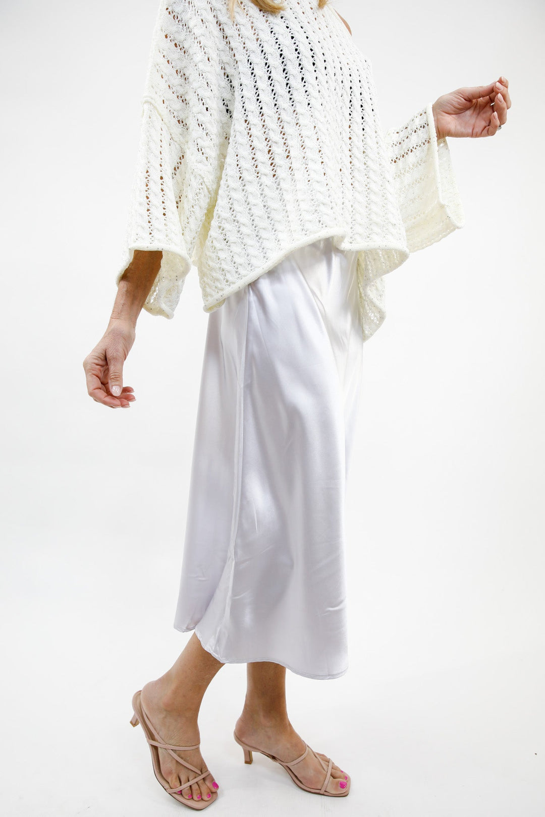 Soft Romance Satin Midi Skirt