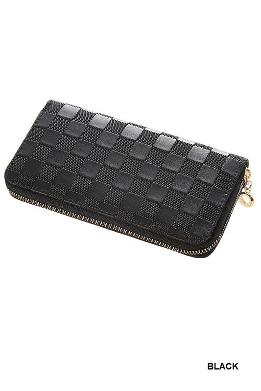 Luxe Checkered Zip Wallet