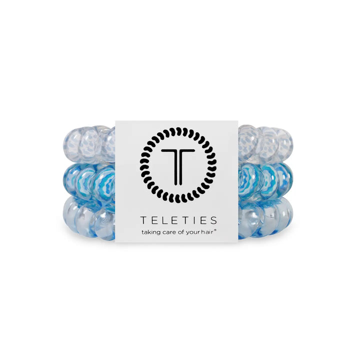 TELETIES Large Hair Ties - Strong, Stylish, and No-Rip Hair Accessories (3-Pack)