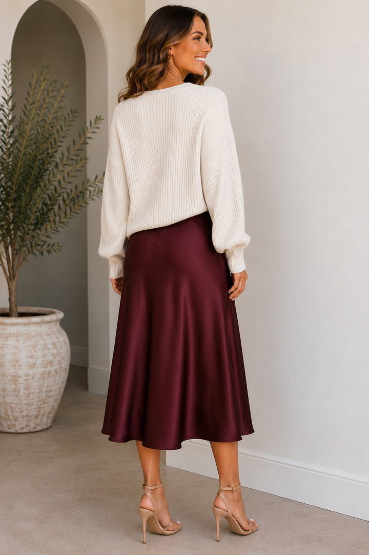 Satin Season High Waist Maxi Skirt