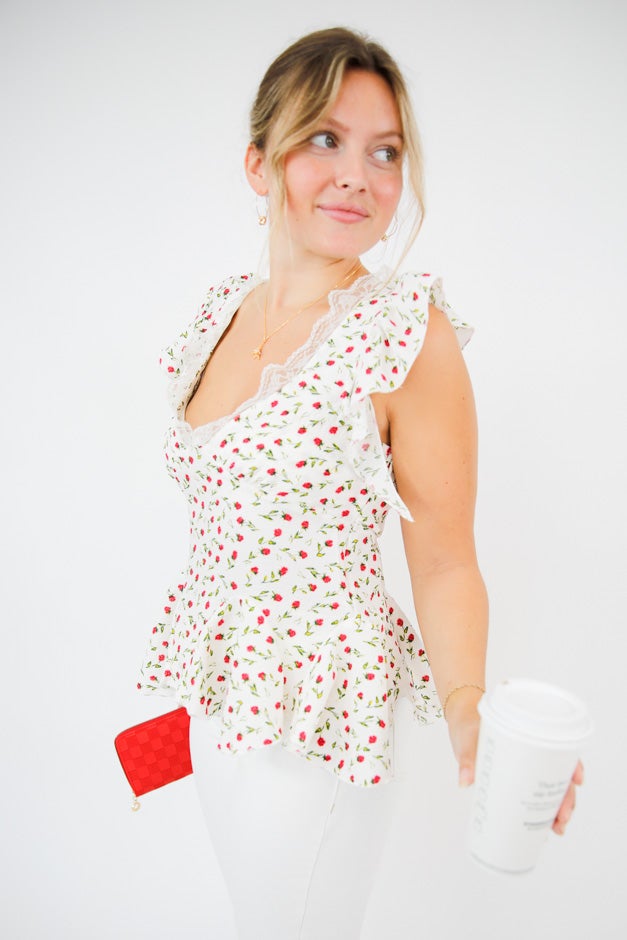 Rosé All Day Peplum Top *Final Sale*