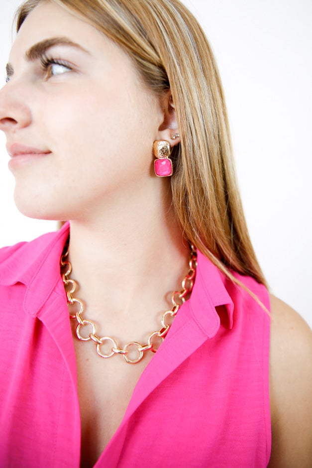 Hammered Drop Earrings