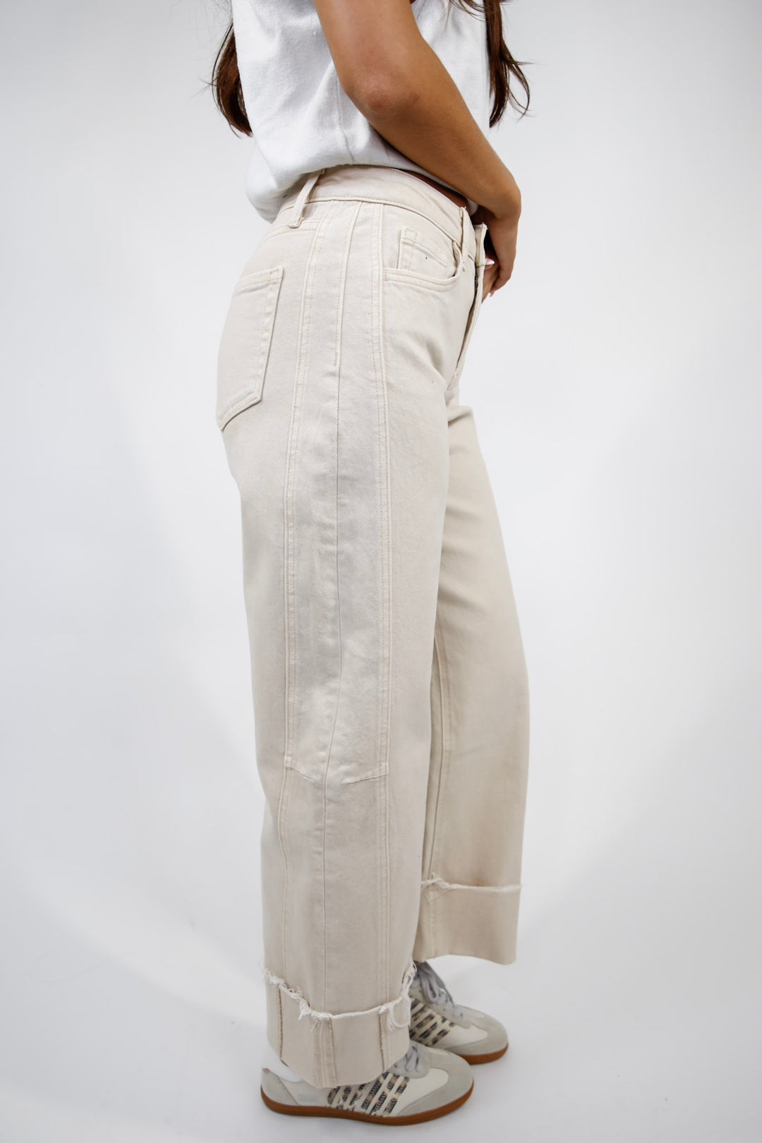 Flying Monkey Coastal Cream Barrel Jeans