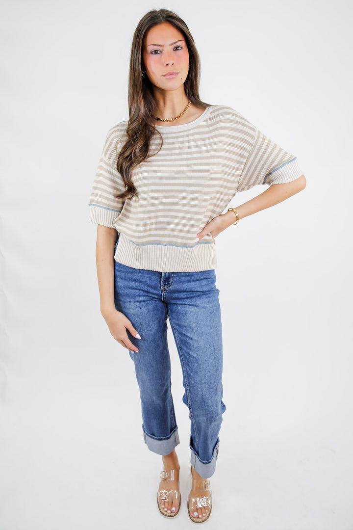 Easy Lines Stripe Knit Sweater