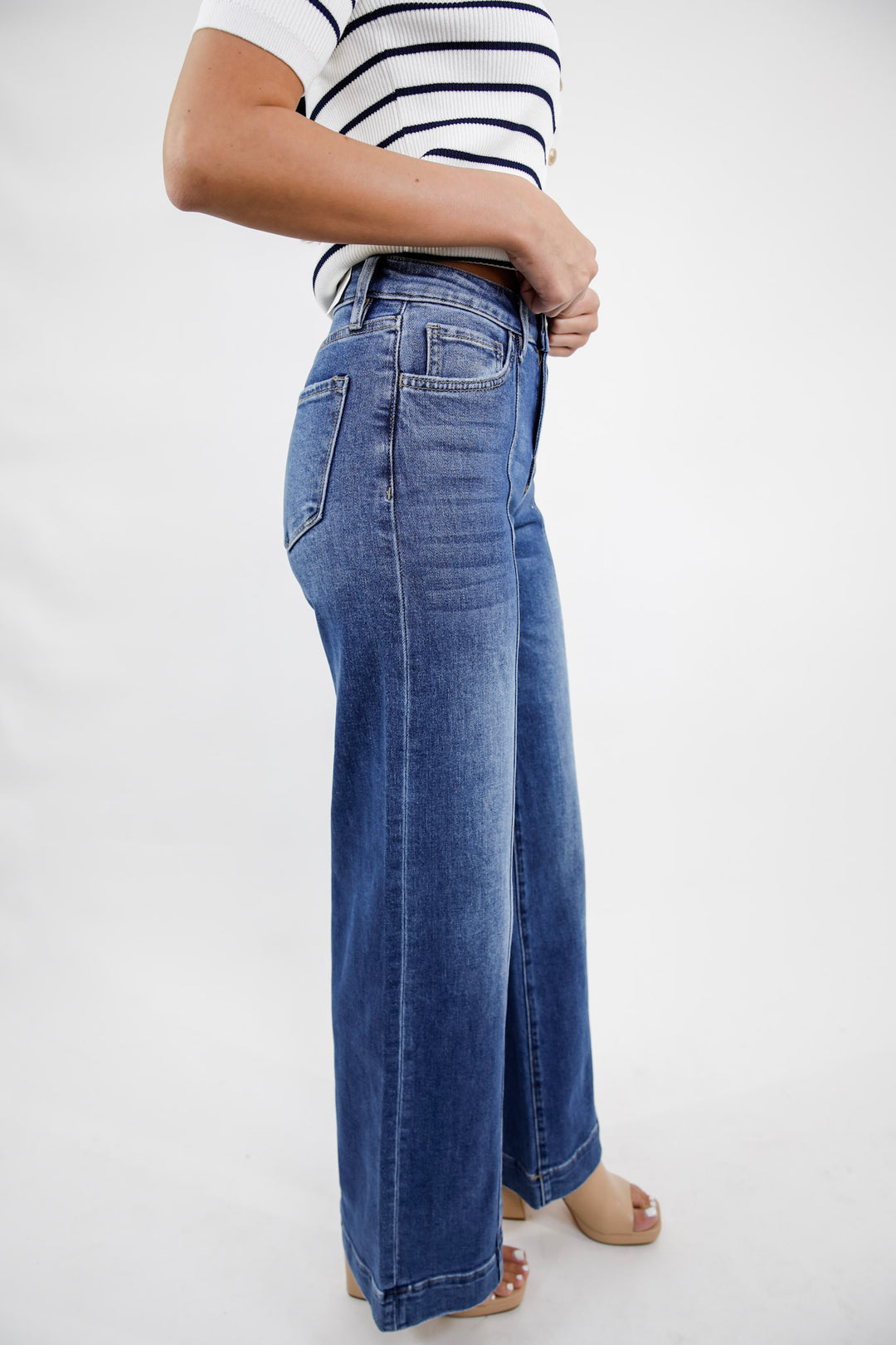 Polished Ease High Rise Wide Leg Trouser Jeans