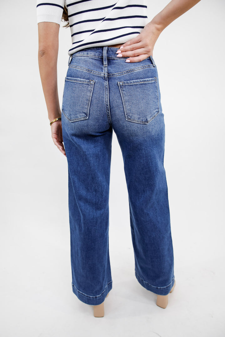 Polished Ease High Rise Wide Leg Trouser Jeans