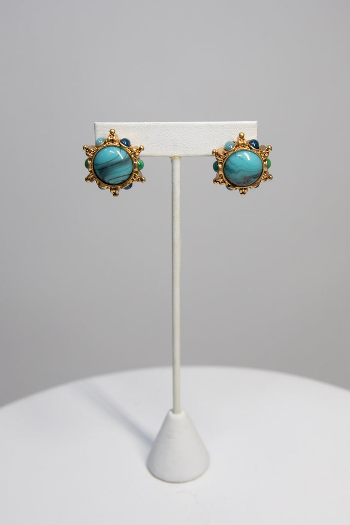 Sunburst Medallion Stud Earrings