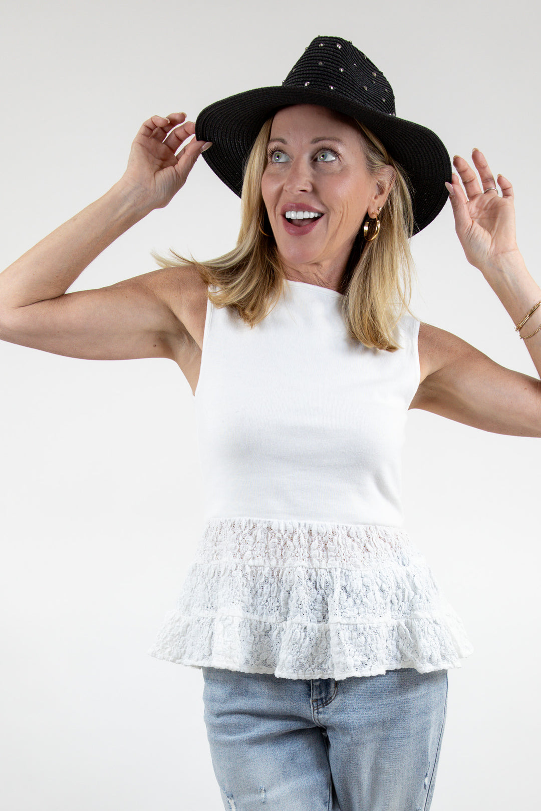 Harbor Lace Peplum Top