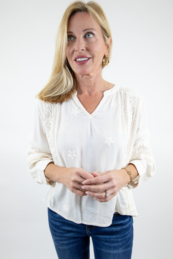 Ivory Garden Texture Blouse