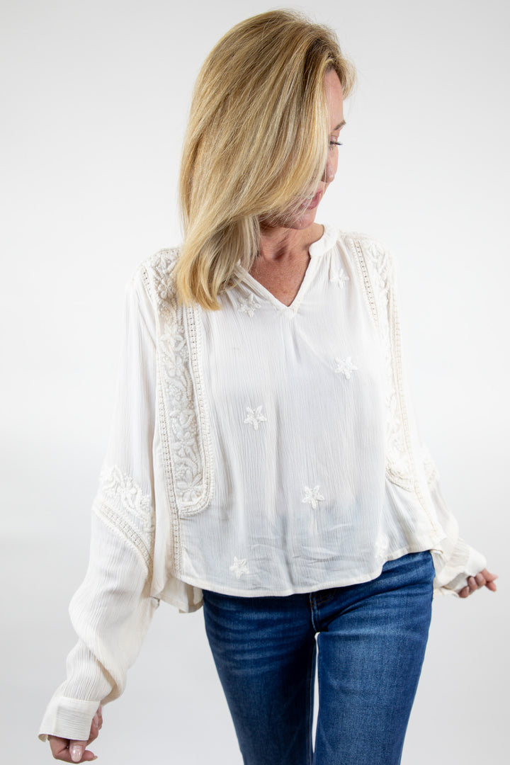 Ivory Garden Texture Blouse