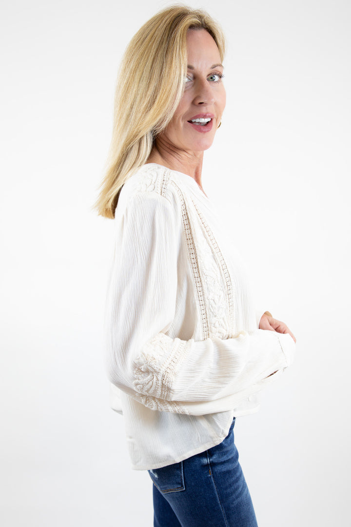 Ivory Garden Texture Blouse