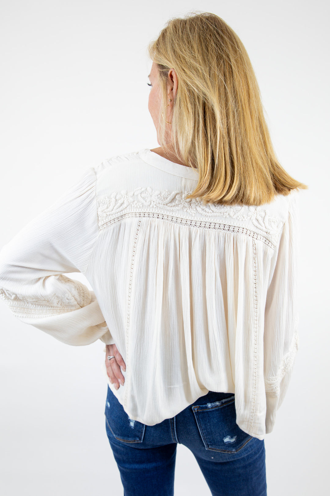 Ivory Garden Texture Blouse