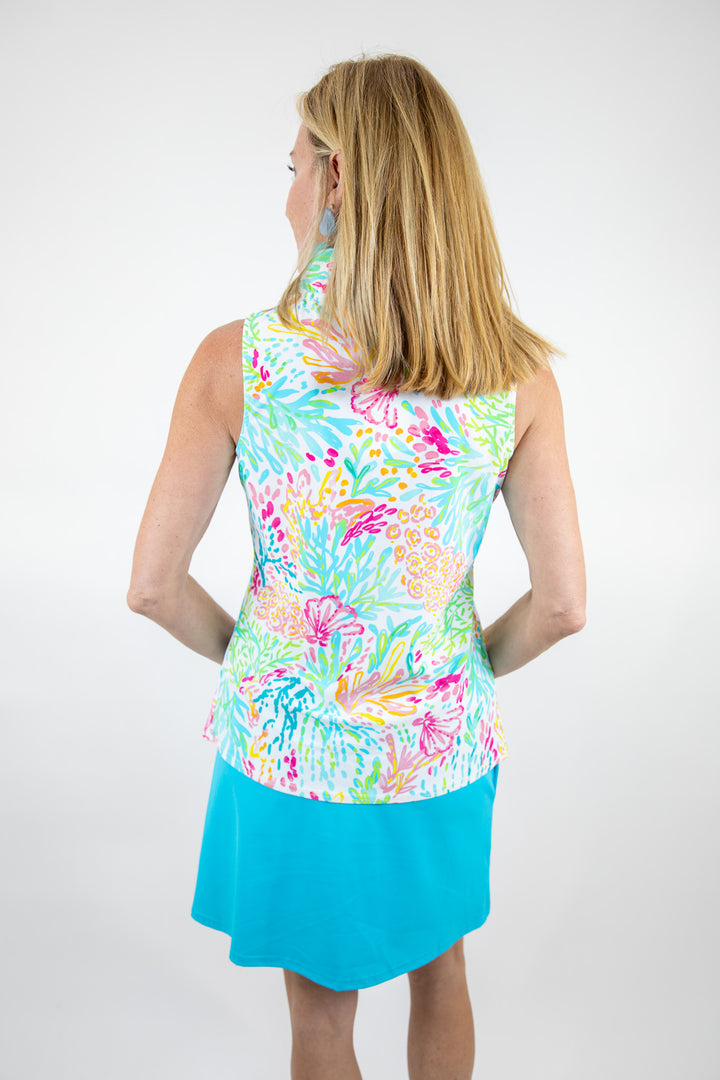 Evelyn Ruffle Neck Sleeveless Top