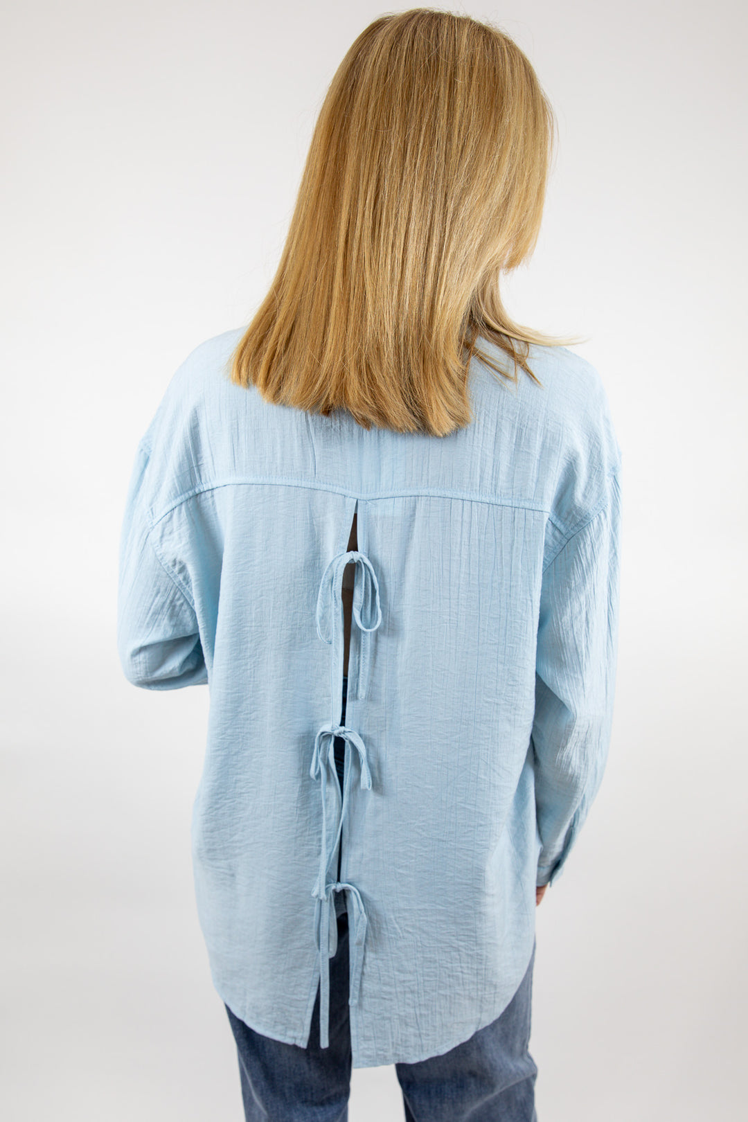 Drapey Textured Button Up Collared Shirt