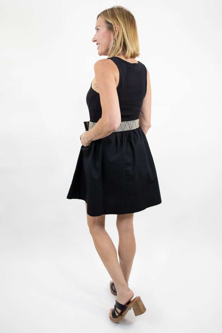 Easy Everyday Knit Woven Pocket Dress