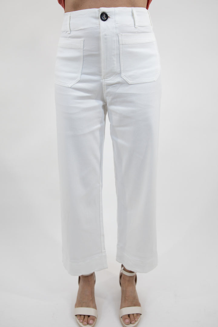 Scalloped Hem Wide Leg Pants