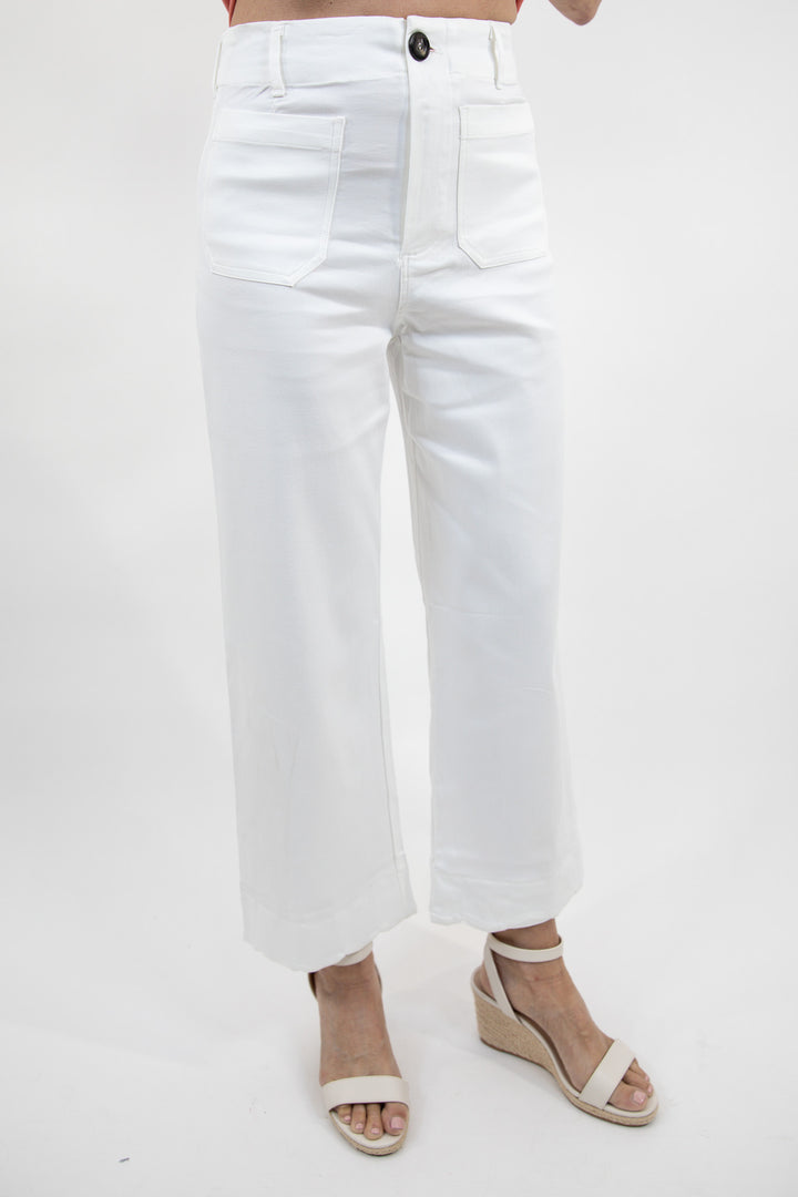 Scalloped Hem Wide Leg Pants